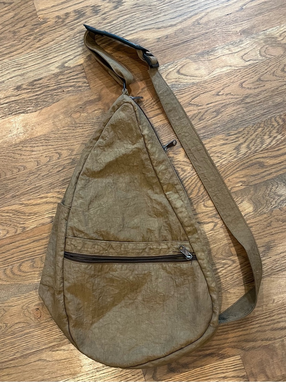 vintage Ameribag Healthy Back Brown Taupe Nylon Sling Bag Backpack hiking travel